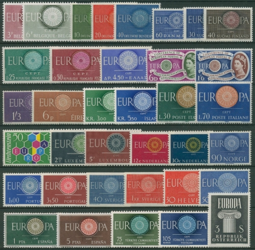 EUROPA CEPT Jahrgang 1960 postfrisch komplett (20 Länder) (SG97662)