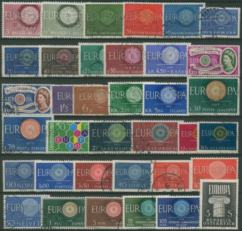 EUROPA CEPT Jahrgang 1960 gestempelt komplett (20 Länder) (SG97663)