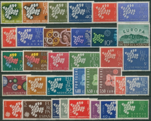 EUROPA CEPT Jahrgang 1961 postfrisch komplett (16 Länder) (SG97664)