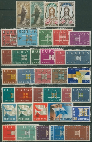 EUROPA CEPT Jahrgang 1963 postfrisch komplett (19 Länder) (SG97668)
