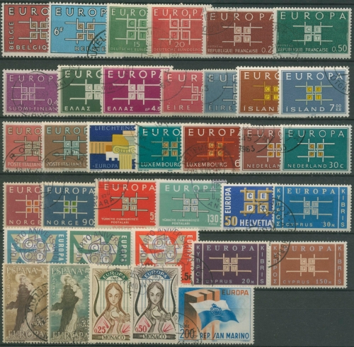 EUROPA CEPT Jahrgang 1963 gestempelt komplett (19 Länder) (SG97669)