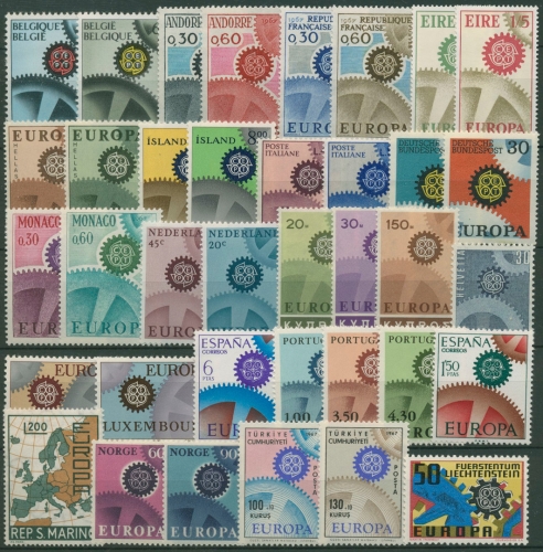 EUROPA CEPT Jahrgang 1967 postfrisch komplett (19 Länder) (SG97676)