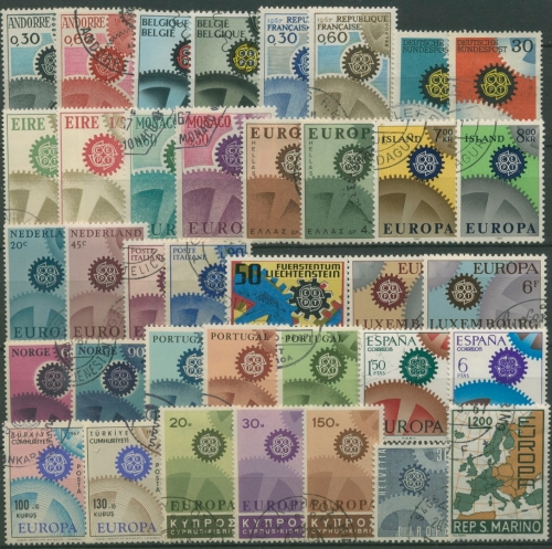 EUROPA CEPT Jahrgang 1967 gestempelt komplett (19 Länder) (SG97677)