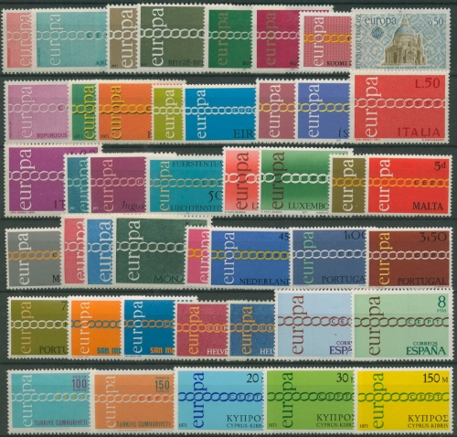 EUROPA CEPT Jahrgang 1971 postfrisch komplett (21 Länder) (SG97682)