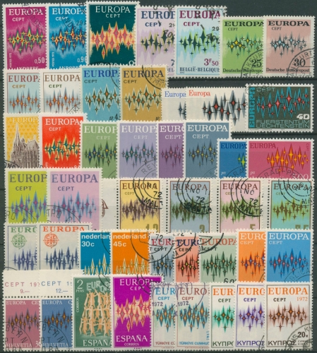 EUROPA CEPT Jahrgang 1972 gestempelt komplett (22 Länder) (SG97685)