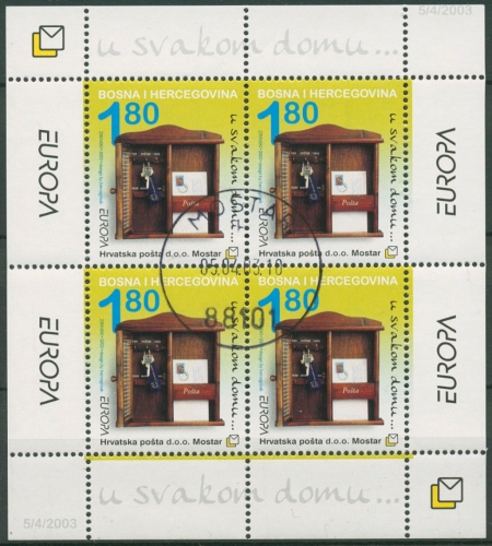 Bosnien-Herzegowina (Kroat. Post) 2003 CEPT Plakate Block 2 gestempelt (C97723)
