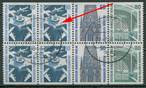 Berlin Heftchenblatt 1989 SWK mit Plattenfehler H-Blatt 22 PF I gestempelt