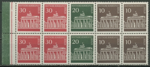 Berlin Heftchenblatt 1966 Brandenburger Tor H-Blatt 13 IIb postfrisch
