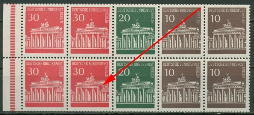 Berlin Heftchenblatt 1966 Br. Tor Plattenfehler H-Blatt 13 PF ? postfrisch