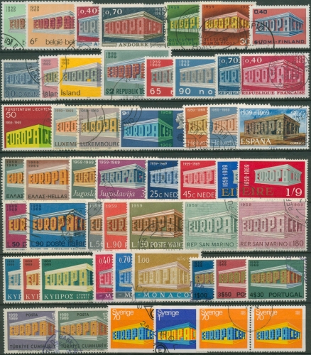 EUROPA CEPT Jahrgang 1969 gestempelt komplett (26 Länder) (SG97783)