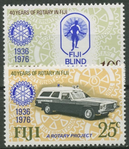 Fidschi 1976 40 Jahre Rotary-Club in Fidschi Krankenwagen 352/53 postfrisch
