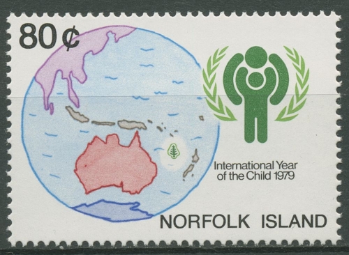 Norfolk-Insel 1979 Internationales Jahr des Kindes Landkarte 233 postfrisch