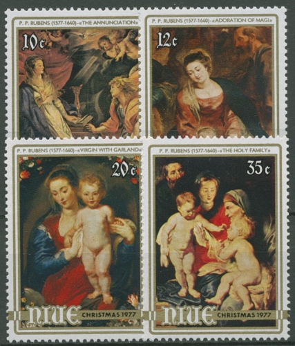 Niue 1977 Weihnachten Gemälde von Rubens 189/92 postfrisch
