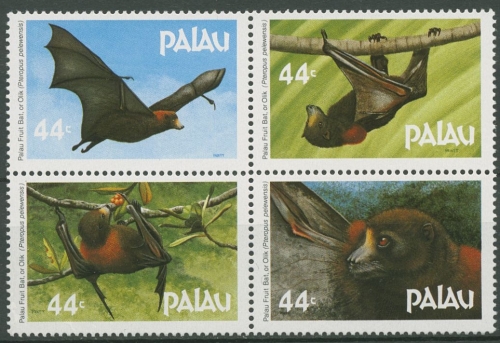 Palau 1987 Tiere Palau-Flughund 172/75 ZD postfrisch