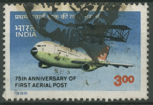 Indien 1986 Flugpost Flugzeuge Airbus Doppeldecker 1054 gestempelt