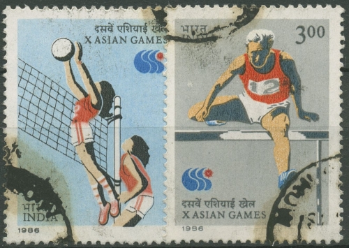 Indien 1986 Asien-Spiele Seoul 1061/62 gestempelt
