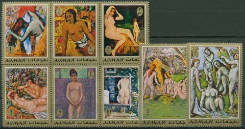 Ajman 1971 Gemälde franz. Maler 817/24 A ZD postfrisch (C30195)