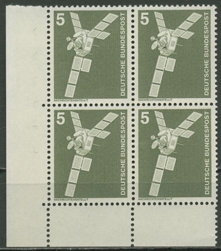 Bund Bogenmarken 1975 Industrie & Technik 846 4er-Block Ecke 3 postfrisch