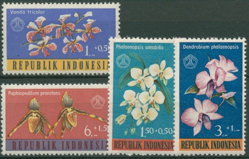 Indonesien 1962 Pflanzen Blumen Orchideen 376/79 postfrisch