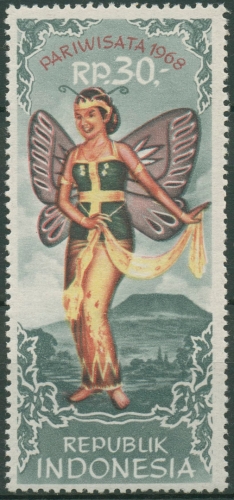 Indonesien 1968 Tourismus Schmetterlingstänzerin 610 postfrisch Blockeinzelmarke