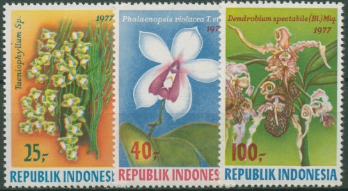 Indonesien 1977 Pflanzen Blumen Orchideen 883/85 postfrisch
