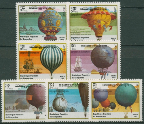 Kambodscha 1983 200 Jahre Luftfahrt Heißluftballons 488/94 postfrisch