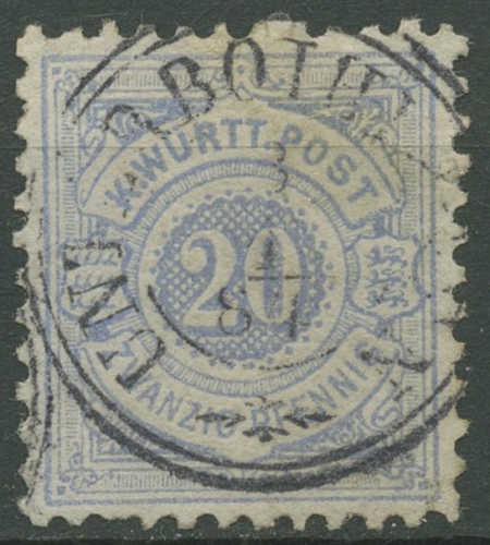 Württemberg 1875 weiße Ziffern im Kreis 47a gestempelt K3 UNTERBOIHINGEN, Mängel