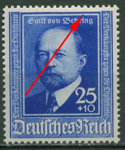 Deutsches Reich 1940 v. Behring mit Plattenfehler 761 f 14 mit Falz