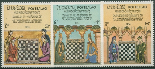Laos 1984 Schach Schachspieler 731/33 postfrisch