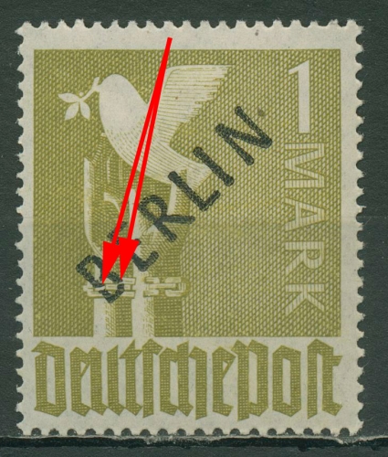 Berlin 1948 Schwarzaufdruck mit Aufdruckfehler 17 a X mit Falz