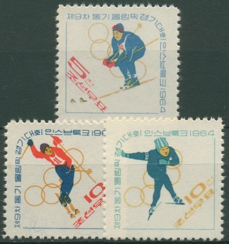 Korea (Nord) 1964 Olympia Winterspiele Innsbruck 535/37 ungebraucht ohne Gummi