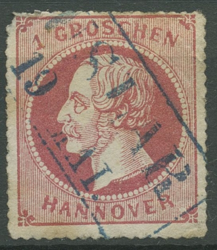 Hannover 1864 König Georg V. 1 Gr, 23 y gestempelt Ra2 USLAR, Fehler