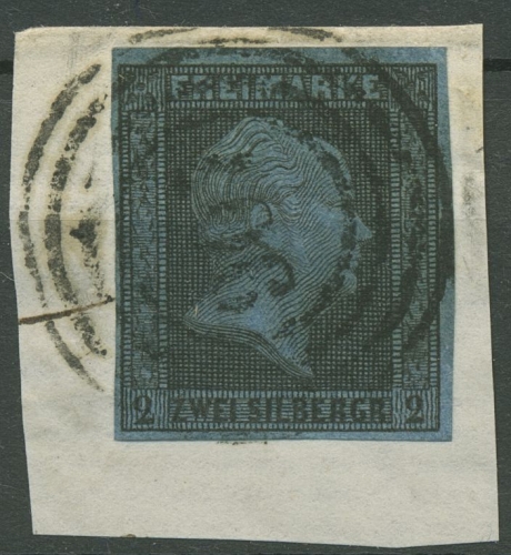 Preußen 1850 Friedrich Wilh. IV. 2 Sgr, 3 gestempelt, Briefstück