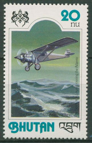 Bhutan 1978 Erster Atlantikflug Flugzeug Spirit of St.Louis 724 A postfrisch
