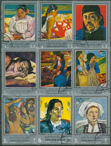 Jemen (Nordjemen) 1968 Gemälde von Paul Gauguin 630/38 gestempelt
