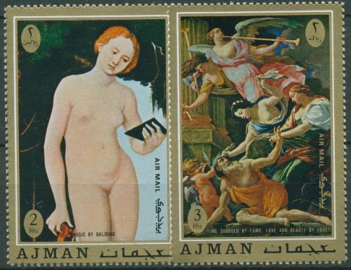Ajman 1971 Gemälde Hans Baldung, Simon Vouet 832/33 A postfrisch
