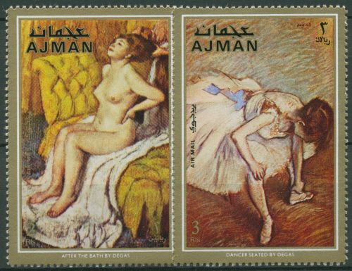 Ajman 1971 Gemälde von Edgar Degas 841/42 A postfrisch