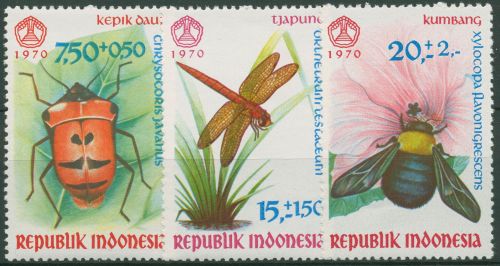 Indonesien 1970 Fürsorge Tiere Insekten 682/84 postfrisch
