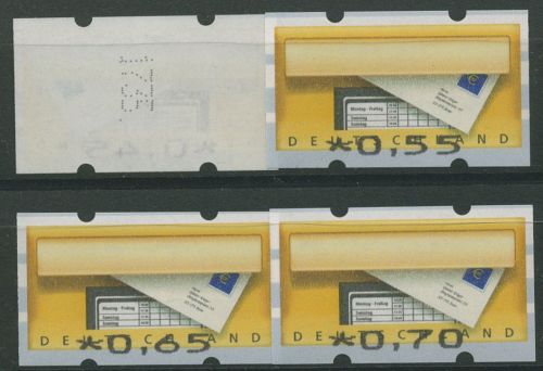 Bund ATM 2002 Werteindruck-Type der Nr. 6/7 (Satz 4 Werte) 5 F I Nr. postfrisch
