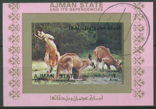 Ajman 1973 Tiere Känguruhs 2843 B gestempelt