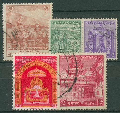 Nepal 1956 Krönung des Königspaares 92/96 gestempelt