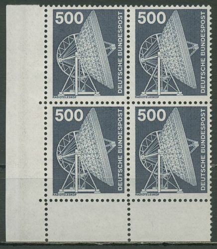 Bund Bogenmarken 1975 Industrie & Technik 859 4er-Block Ecke 3 postfrisch