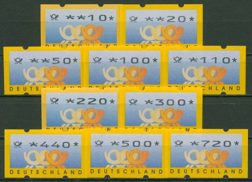 Bund ATM 1999 Automatenmarken Versandstellensatz 3.3 VS 2 postfrisch