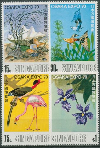 Singapur 1970 EXPO´70 Osaka Japan Vögel Fische 112/15 postfrisch