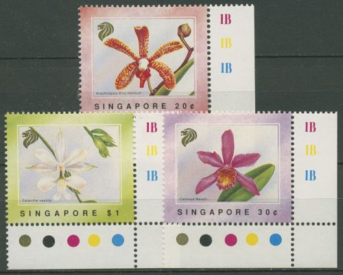 Singapur 1991 Pflanzen Blumen Orchideen 633/35 Ecke postfrisch