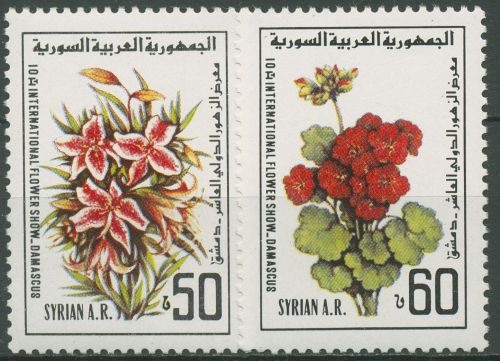 Syrien 1982 Blumenschau Damaskus Geißblatt Geranien 1563/64 postfrisch