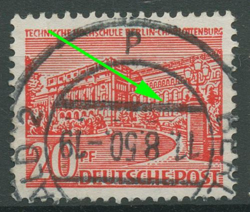 Berlin 1949 Berliner Bauten mit Plattenfehler 49 II gestempelt