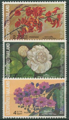 Thailand 1974 Int. Briefwoche Blumen Blüten 724/26 A postfrisch