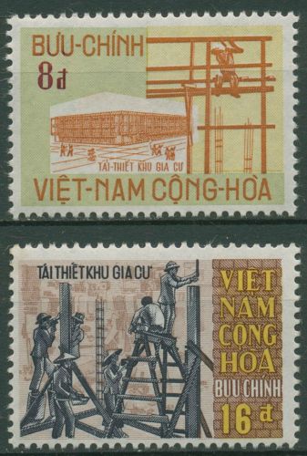 Vietnam - Süd 1970 Wiederaufbau Bauarbeiter 455/56 postfrisch