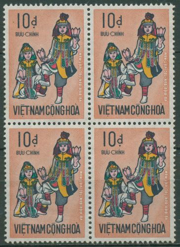 Vietnam - Süd 1971 Volkstänze 466 4er-Block postfrisch